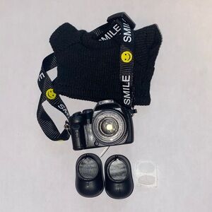 Labubu Outfit Clothing Bundle - Black Top, Black Labubu Shoes and Big Camera Set